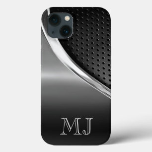 Modern Metallic Look Monogrammed iPhone Case