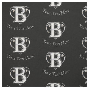 Modern Metallic Monogram (B) Fabric