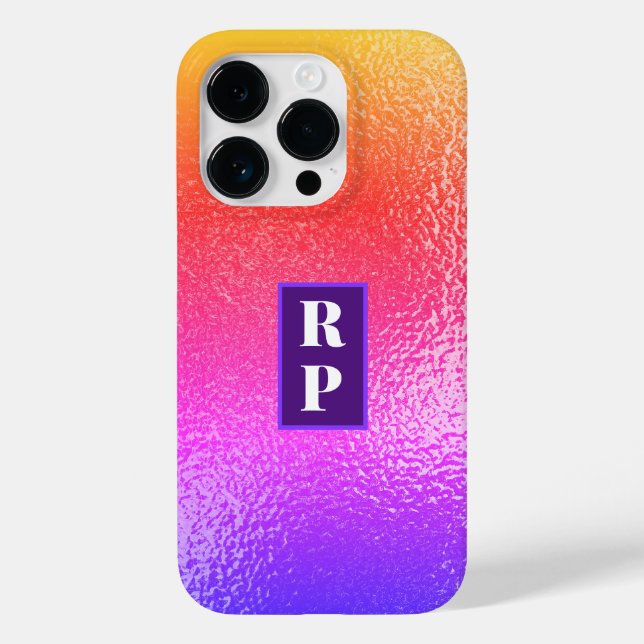 Modern Metallic Monogram Case-Mate iPhone Case (Back)