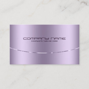 Modern Metallic Purple Design Stainless Steel Look Business Card