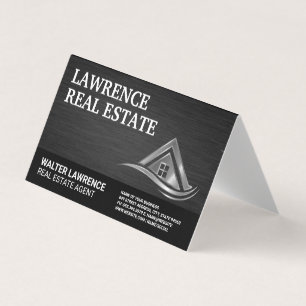 Modern Metallic Real Estate Logo Business Card