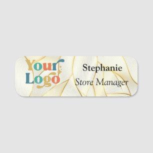 Modern Metallic Silver Brushed Magnetic Company  Name Tag