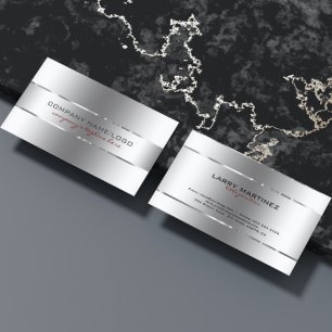 Modern Metallic Silver Design Stainless Steel Look Business Card