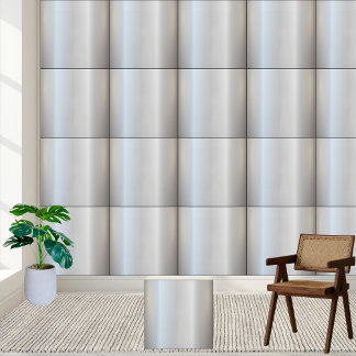Modern Metallic Silver Gradient Ceramic Tile