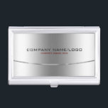 Modern Metallic Silver Stainless Steel Look Business Card Holder<br><div class="desc">Simple elegant faux silver metallic background design, stainless steel look business cardholder template. This is an image and not real metal or metallic finish. Fully customisable. Matching business card. If you need any help customising, changing colour, or anything else to any of my designs, contact ArtOnWear designer. Free text formatting...</div>