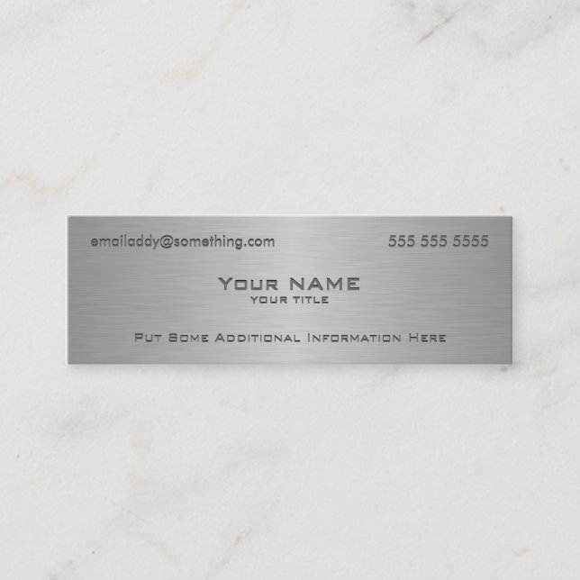 Modern Metallic Texture Print Mini Business Card (Front)