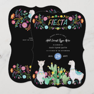 Modern Mexican Fiesta Llama Folk Flowers ANY EVENT Invitation