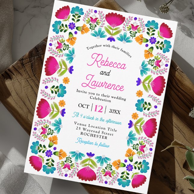 Modern Mexican floral wedding Invitation (Creator Uploaded)