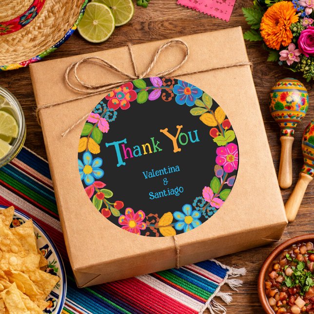 Modern Mexican wedding  Classic Round Sticker (Creator Uploaded)