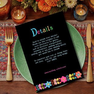 Modern Mexican wedding Details enclosure card