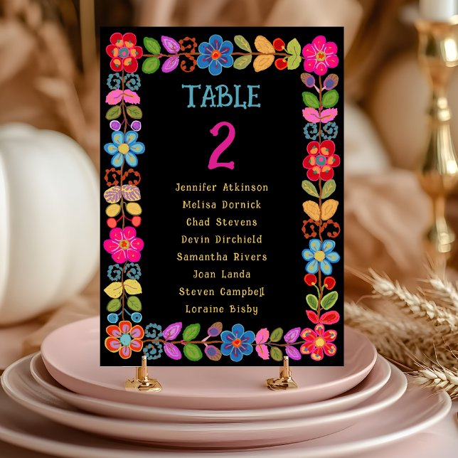 Modern Mexican wedding seating  Table Number (Creator Uploaded)