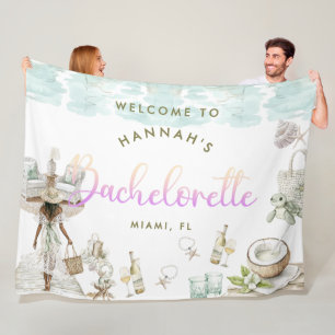 Modern Miami Beach Bachelorette Weekend Fleece Blanket