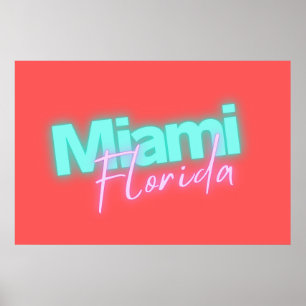 Modern Miami Neon Lights  Poster