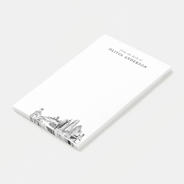 Modern Miami Professional Gift Personalised Post-it Notes (Angled)