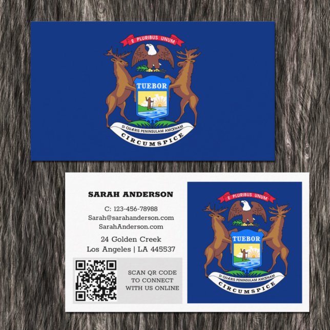 Modern Michigan Business Card, Flag / USA Business Card (Creator Uploaded)