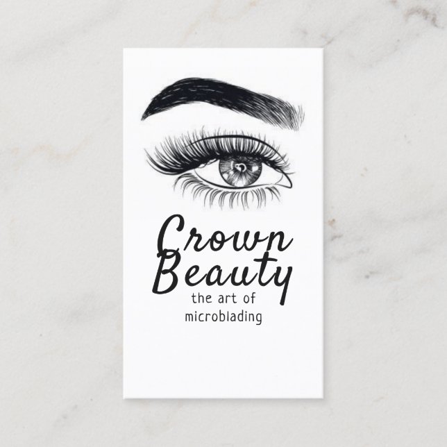 Modern Microblading , Eyebrows,  Permanent Makeup Business Card (Front)