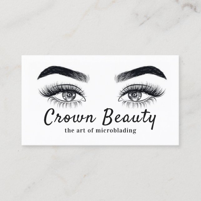 Modern Microblading , Eyebrows,  Permanent Makeup Business Card (Front)