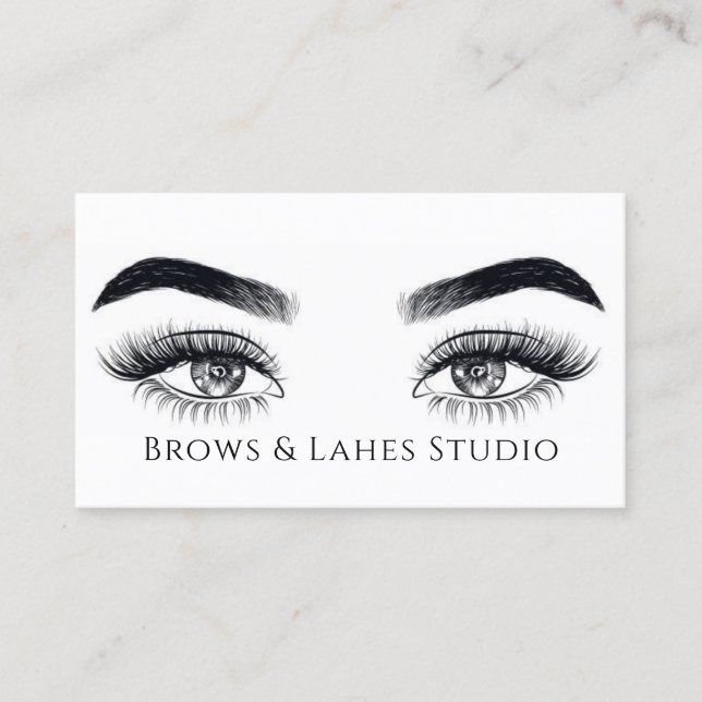 Modern Microblading , Eyebrows,  Permanent Makeup Business Card (Front)