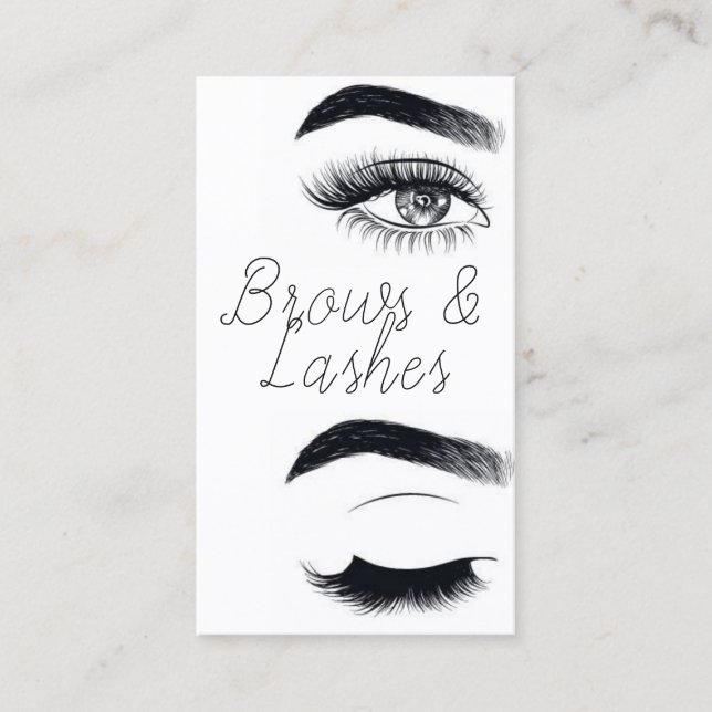 Modern Microblading , Eyebrows,  Permanent Makeup Business Card (Front)