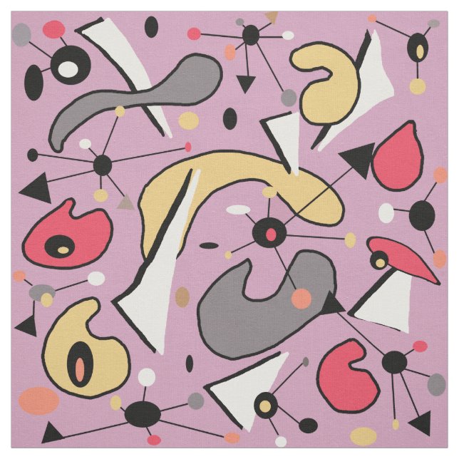 Modern Mid Century 1950s Atomic Organic Spheres Fabric (Swatch)