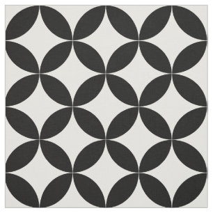 Modern Mid Century Big Circles Repeat Pattern Fabric