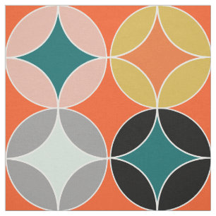 Modern Mid Century Big Circles Repeat Patterned Fa Fabric