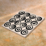 Modern Mid Century Black And Cream Circles Pattern Ceramic Tile<br><div class="desc">A cool stylish mid-century abstract black and cream circles pattern design. Designed by Thisisnotme©</div>