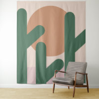 Modern Mid Century Cactus Art Earthy Pattern 