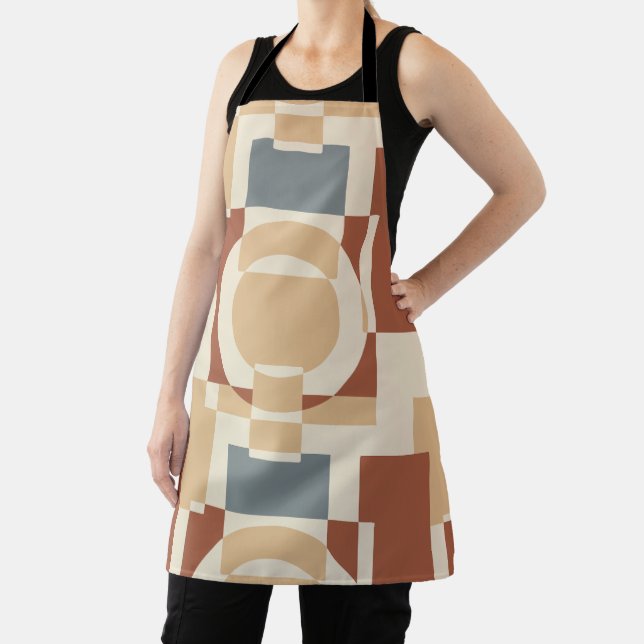 Modern Mid Century Geometric Abstract Apron (Insitu)