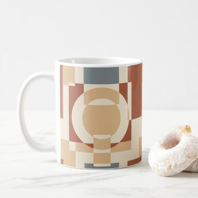 Modern Mid Century Geometric Abstract Coffee Mug (With Donut)