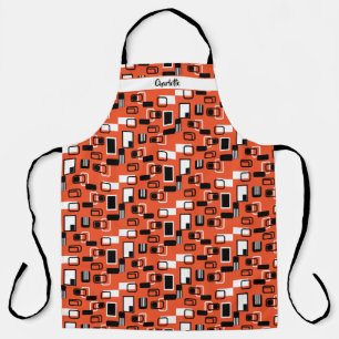 Modern Mid Century Geometric Bold Retro Pattern Apron
