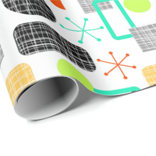 Modern Mid Century Geometric Pattern Wrapping Paper
