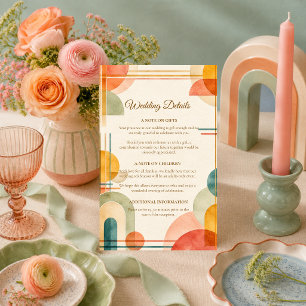 Modern Mid Century Geometric Wedding Enclosure Card