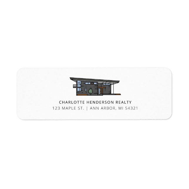 Modern Mid Century Home Return Address Label (Front)