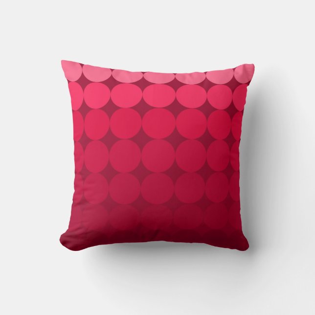 Modern Mid-Century mod pop gradient pillow in red (Front)