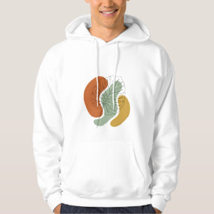 Modern Mid-Century Monstera Leaf Line Art Hoodie