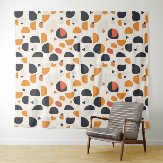 Modern Mid-Century Pattern Tapestry (In Situ (Horizontal))