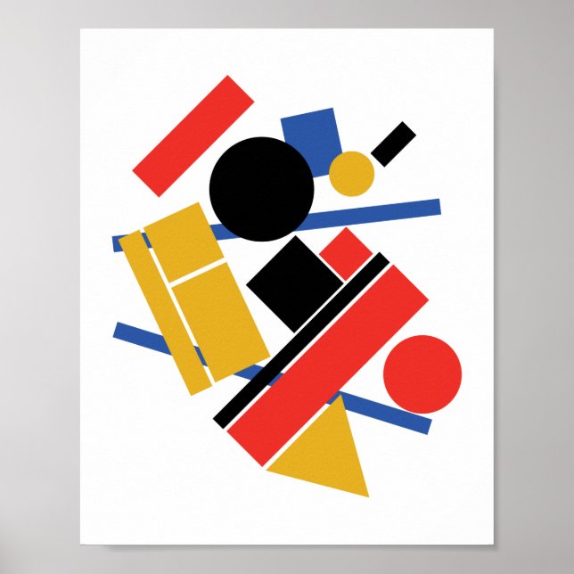Modern Mid Century Russian Geometric Abstracts Poster (Front)
