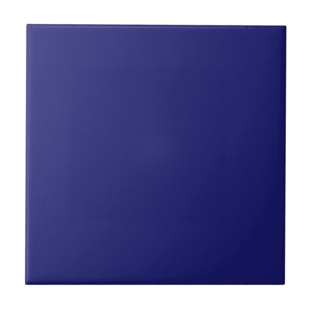 Modern Midnight Blue Plain Solid Colour Ceramic Tile (Front)