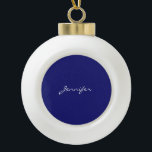 Modern Midnight Blue Plain Unique Ceramic Ball Christmas Ornament<br><div class="desc">You can easily replace all the information on it with your own information. All you have to do for this is to use the personalisation links on the right.</div>