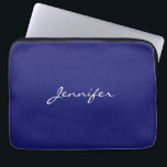 Modern Midnight Blue Plain Unique Laptop Sleeve<br><div class="desc">You can easily replace all the information on it with your own information. All you have to do for this is to use the personalisation links on the right.</div>