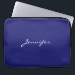 Modern Midnight Blue Plain Unique Laptop Sleeve<br><div class="desc">You can easily replace all the information on it with your own information. All you have to do for this is to use the personalization links on the right.</div>