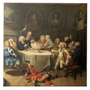 Modern Midnight Conversation Ceramic Tile