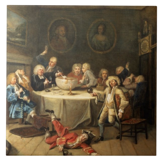 Modern Midnight Conversation Ceramic Tile (Front)