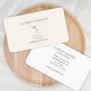 Modern, Midwife, Birth Doula Business Card