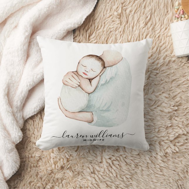 Modern Midwife Doula Cute Birth Coach Newborn Cushion (Blanket)
