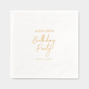 Modern Milestone Adult Birthday Party Foil Napkins