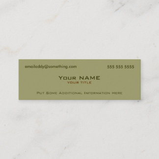 Modern Military Green Mini Business Card