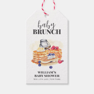 Modern Milk Berry Pancake Brunch Baby Shower Gift Tags