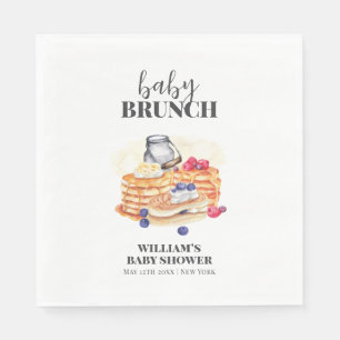 Modern Milk Berry Pancake Brunch Baby Shower Napkin